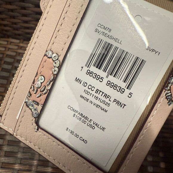 coach Mini Skinny Id Case With Butterfly Print ccm78 - Picture 3 of 3